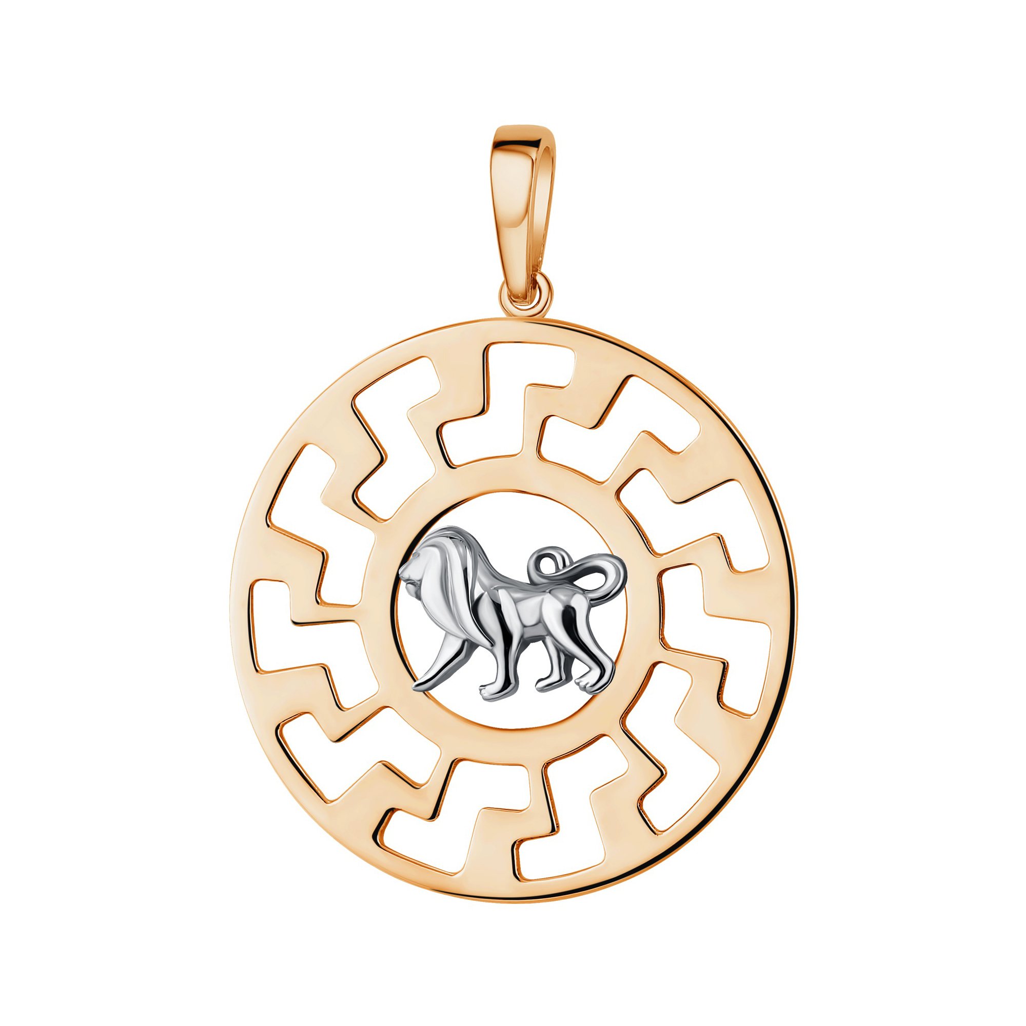 Золотая подвеска со знаком зодиака Лев