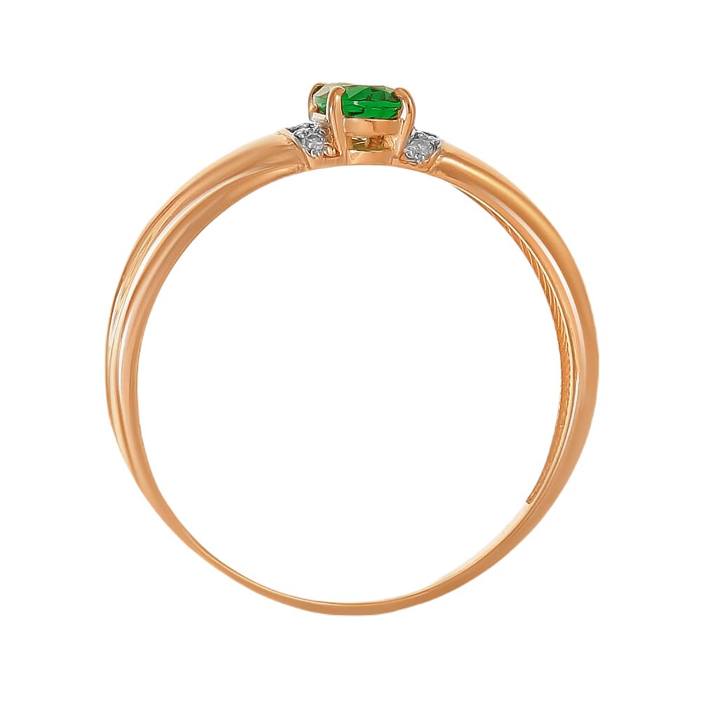 Золотое кольцо с изумрудом и бриллиантами