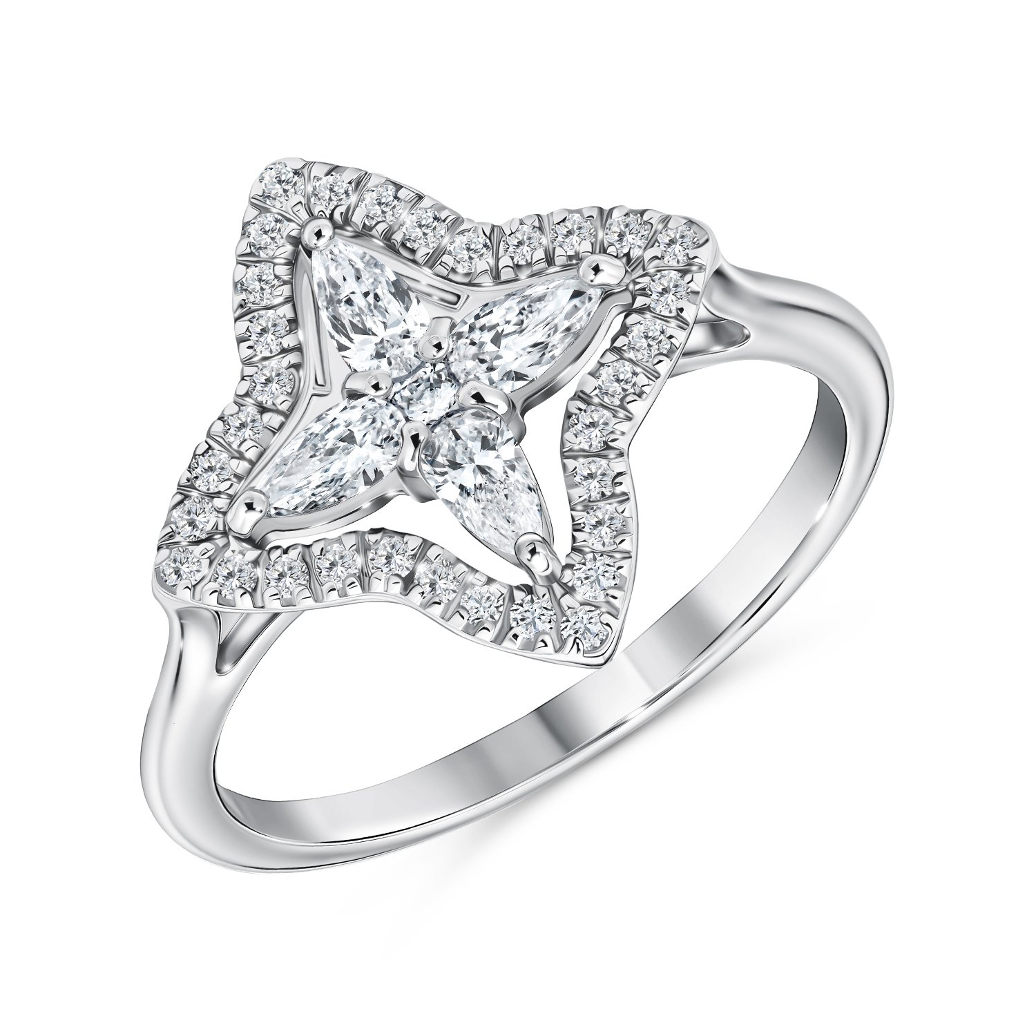 Фото «Золотое кольцо с бриллиантами выращенными»