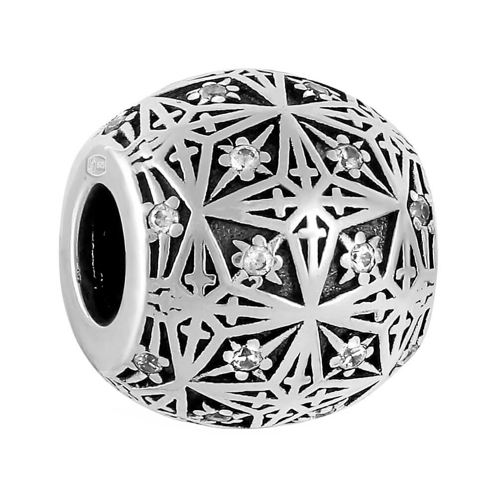 Подвеска-шарм из серебра с фианитами