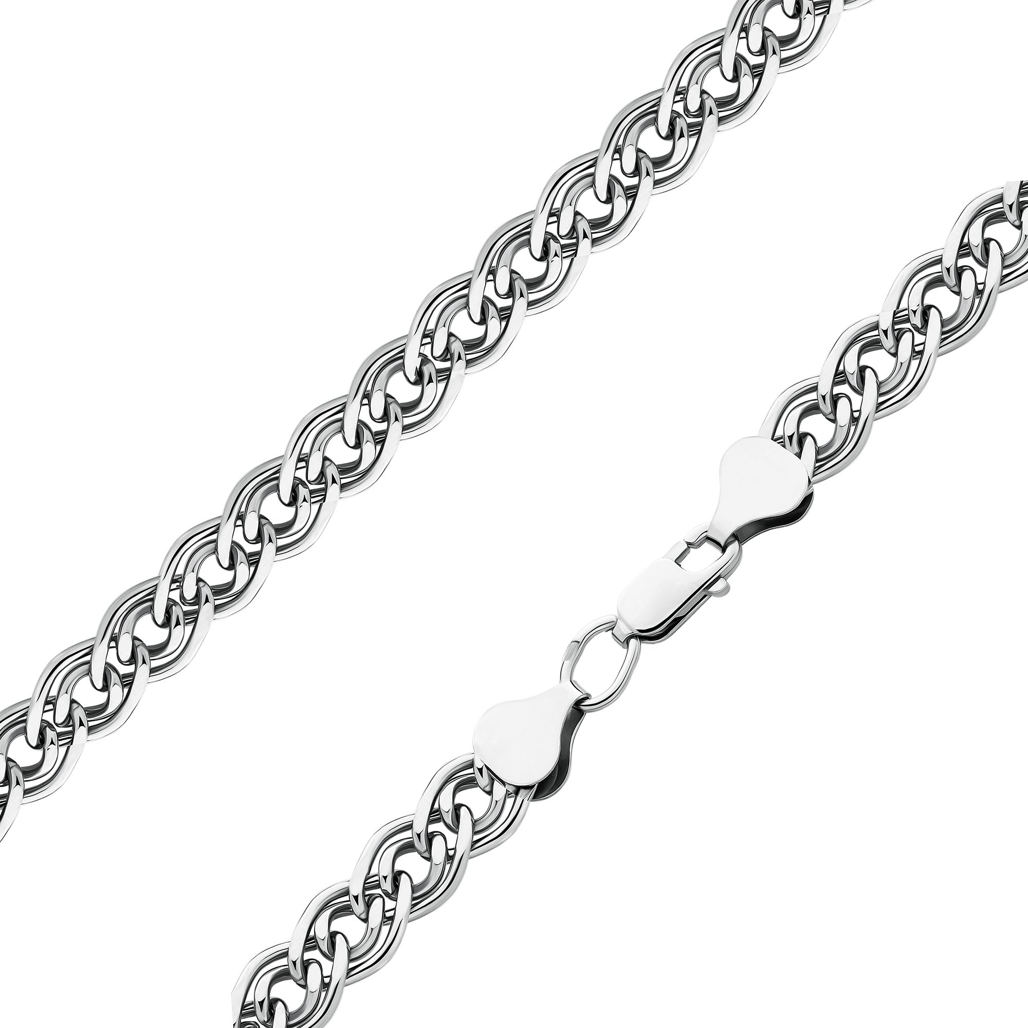 Серебряный полновесный браслет Нонна с родированием