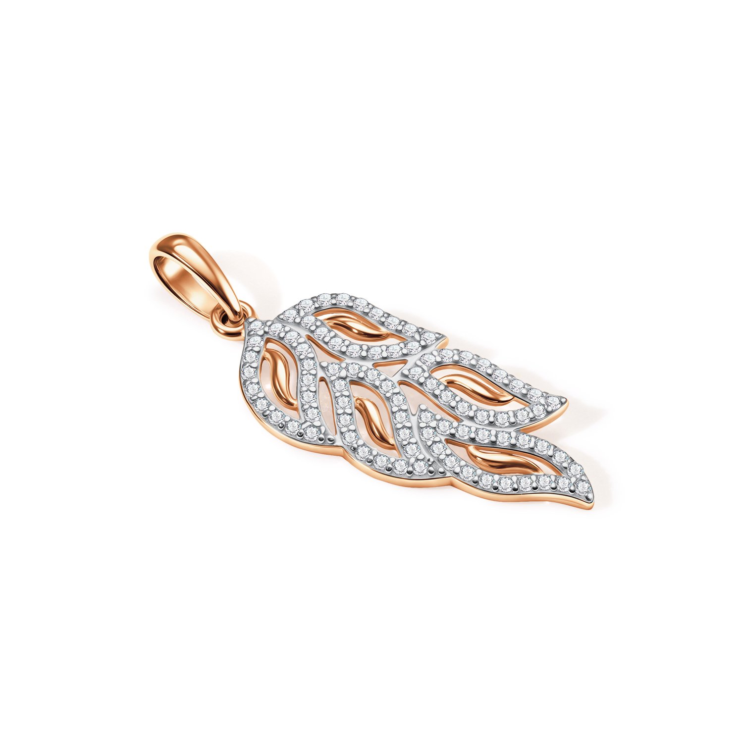 Золотая подвеска с фианитами