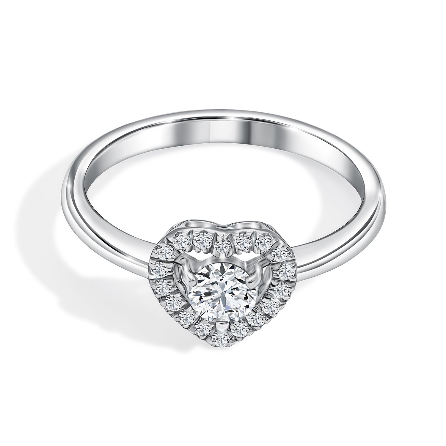 Серебряное кольцо с бриллиантами выращенными