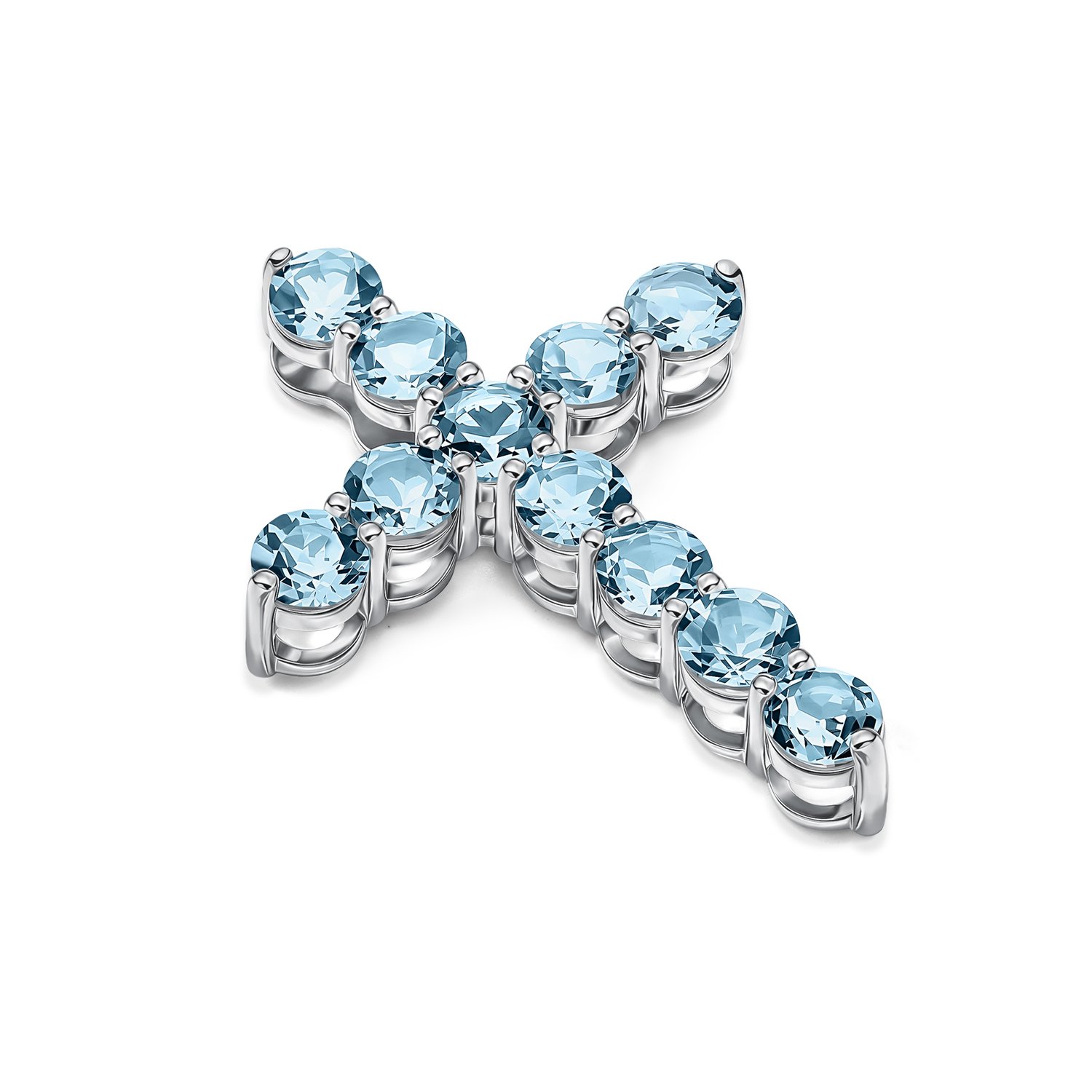 Золотая подвеска с топазами Swiss