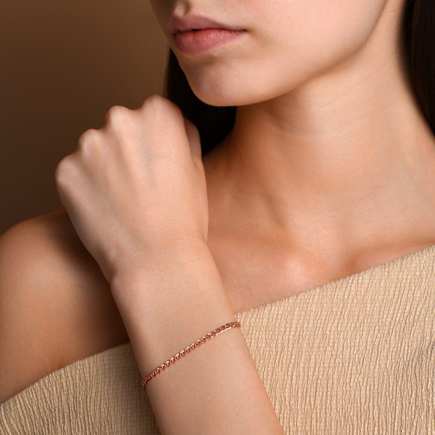 Золотой браслет облегченный