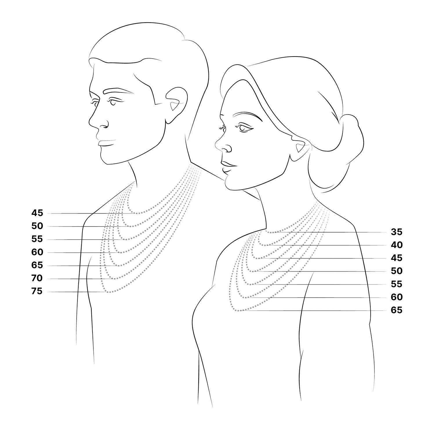 Серебряное колье на леске