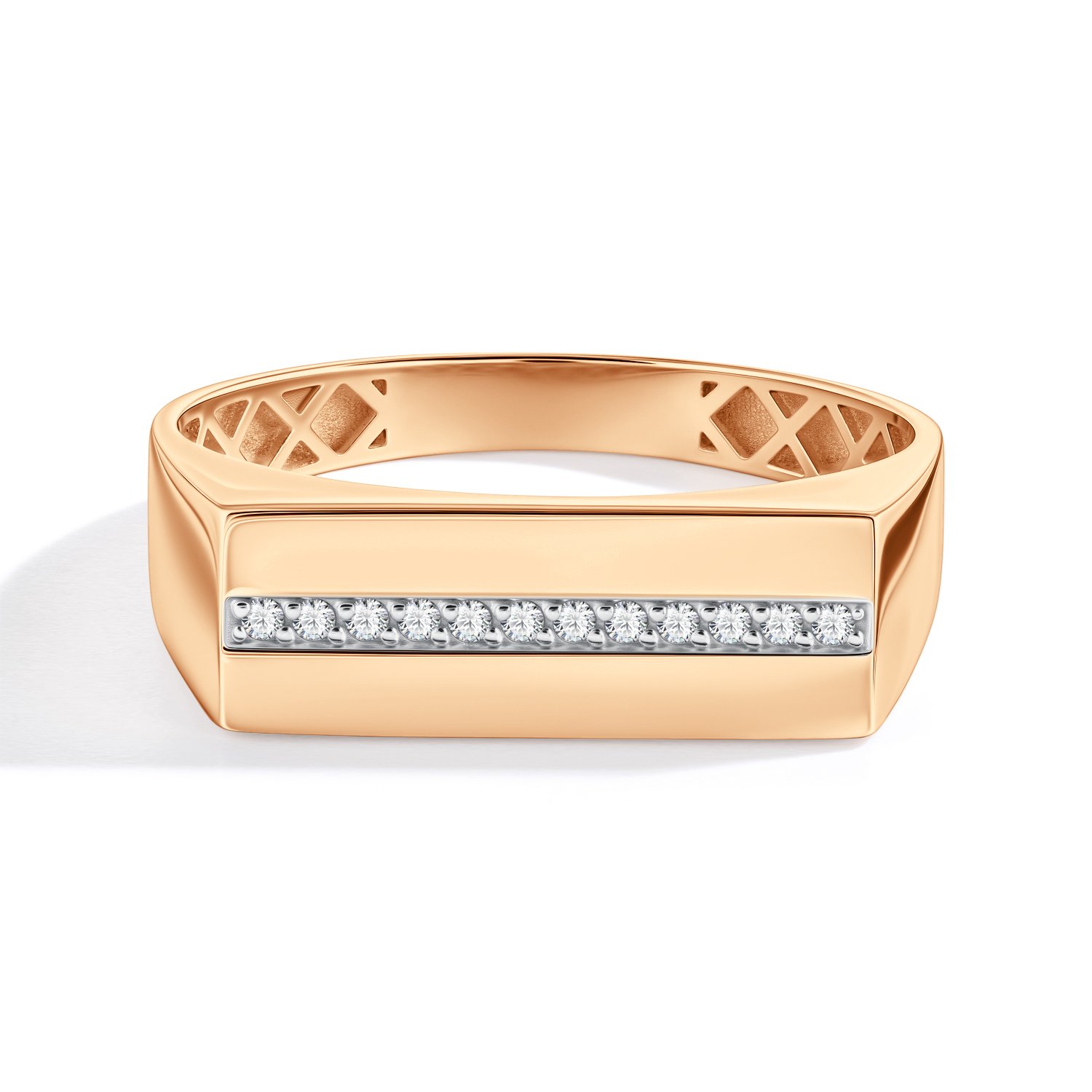 Золотая печатка с бриллиантами