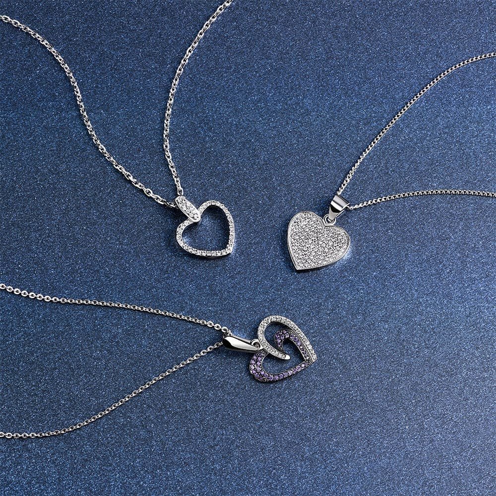 Подвеска Сердце из серебра с фианитами