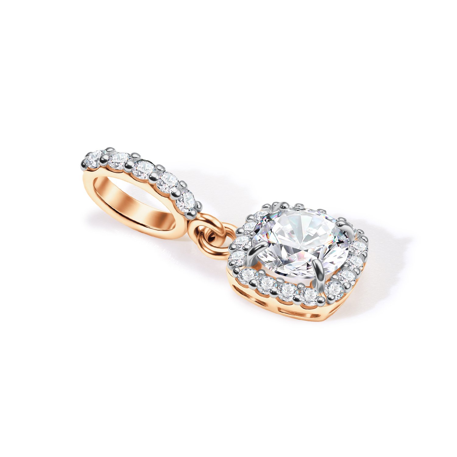 Золотая подвеска с фианитами