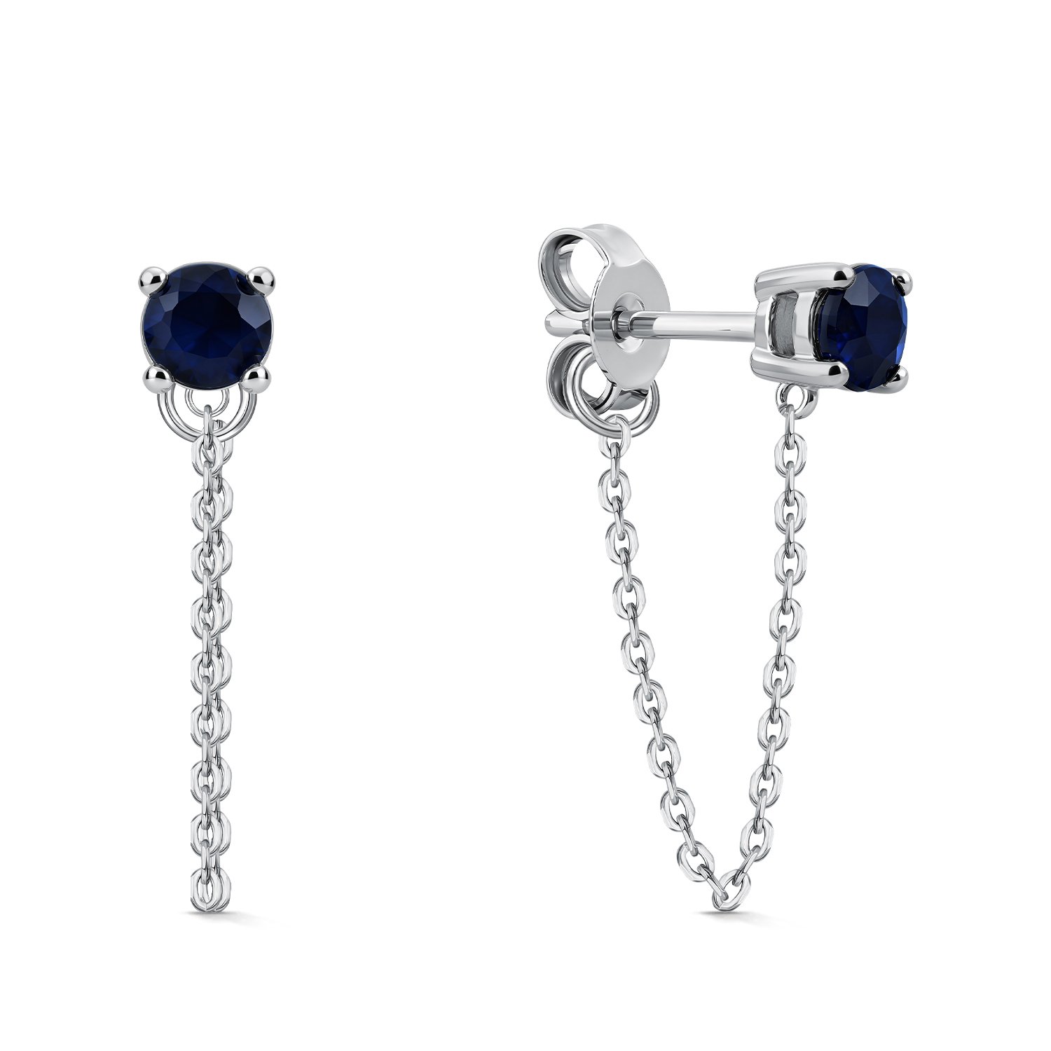 Фото «Серебряные серьги с сапфирами»