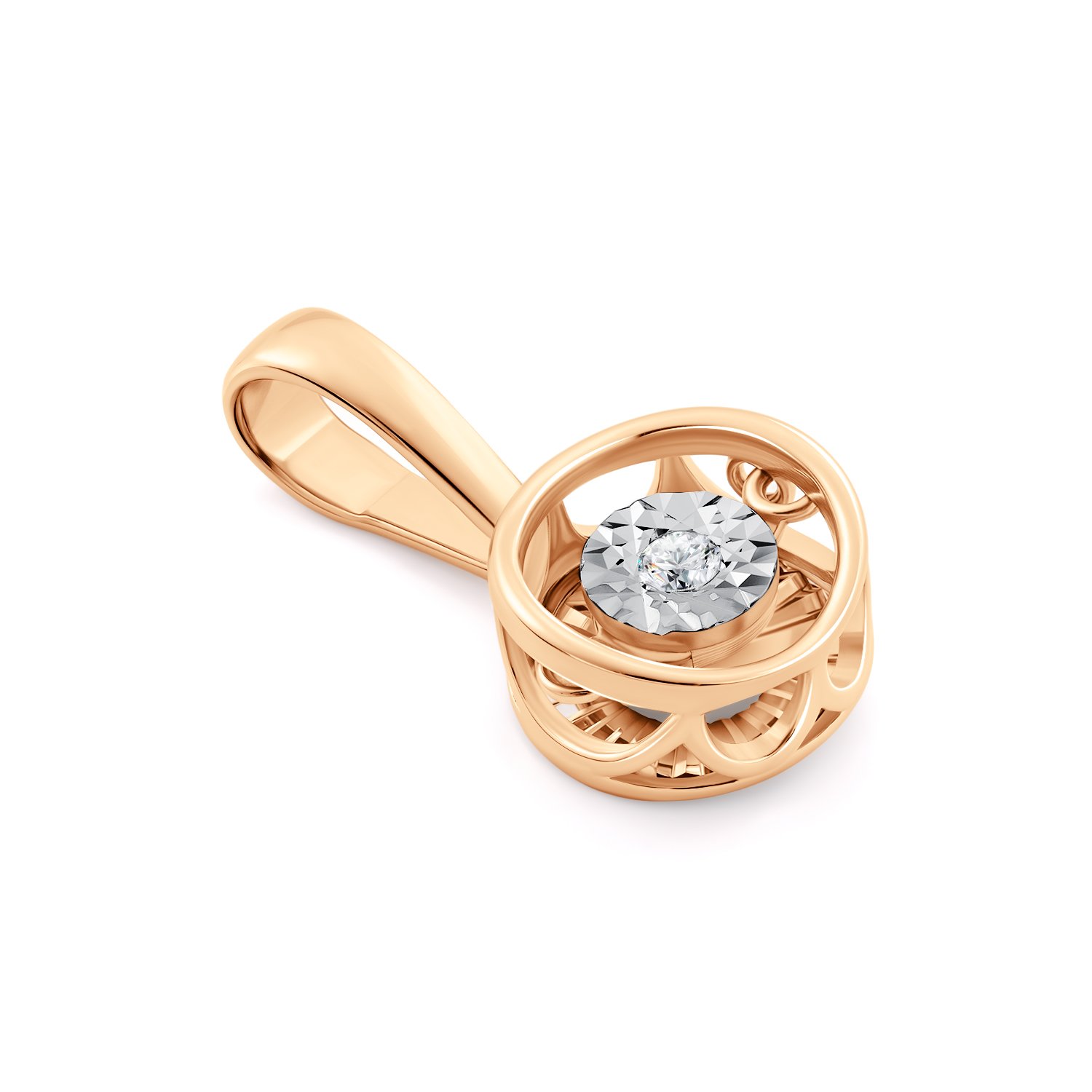 Золотая подвеска с бриллиантом