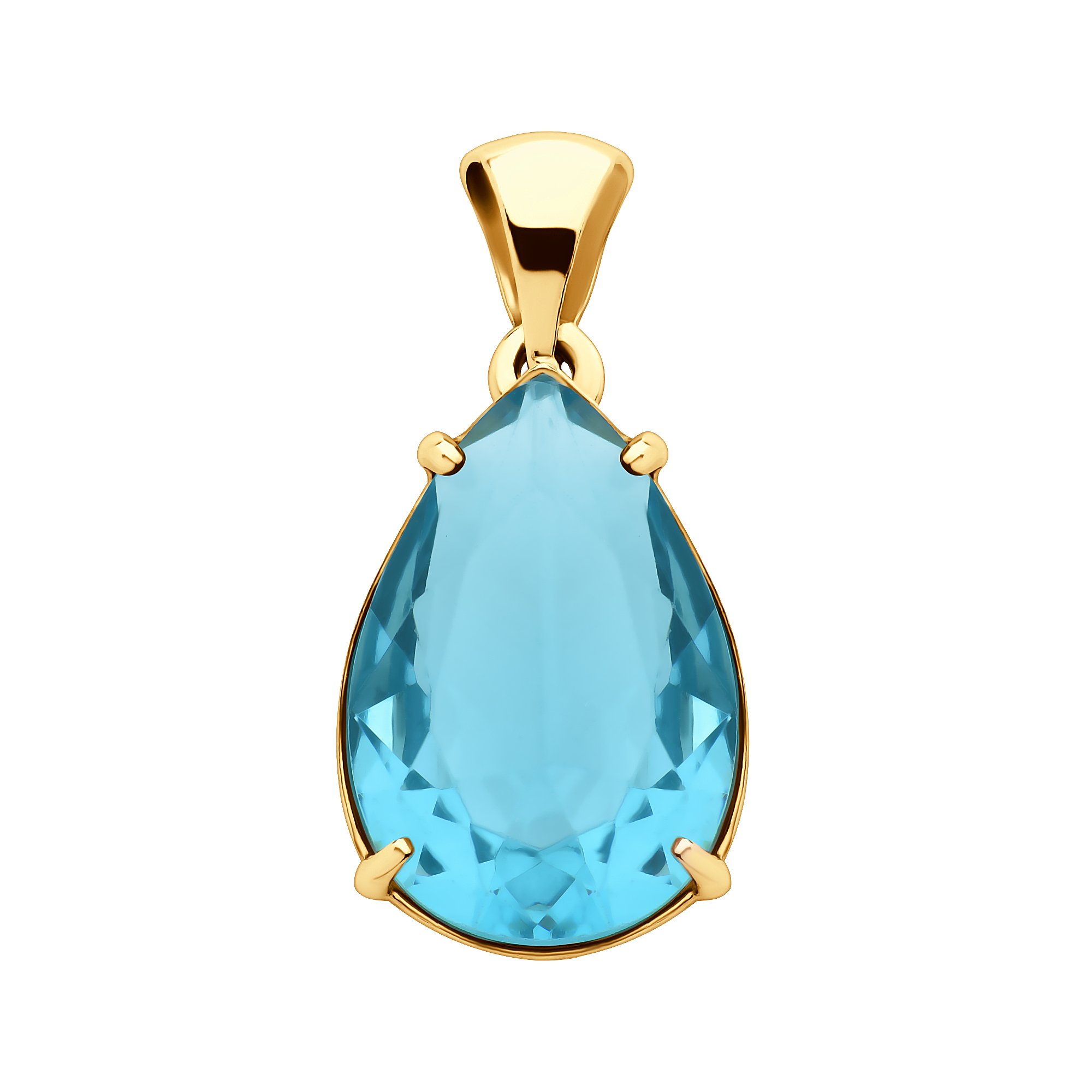 Серебряная подвеска с топазом и позолотой