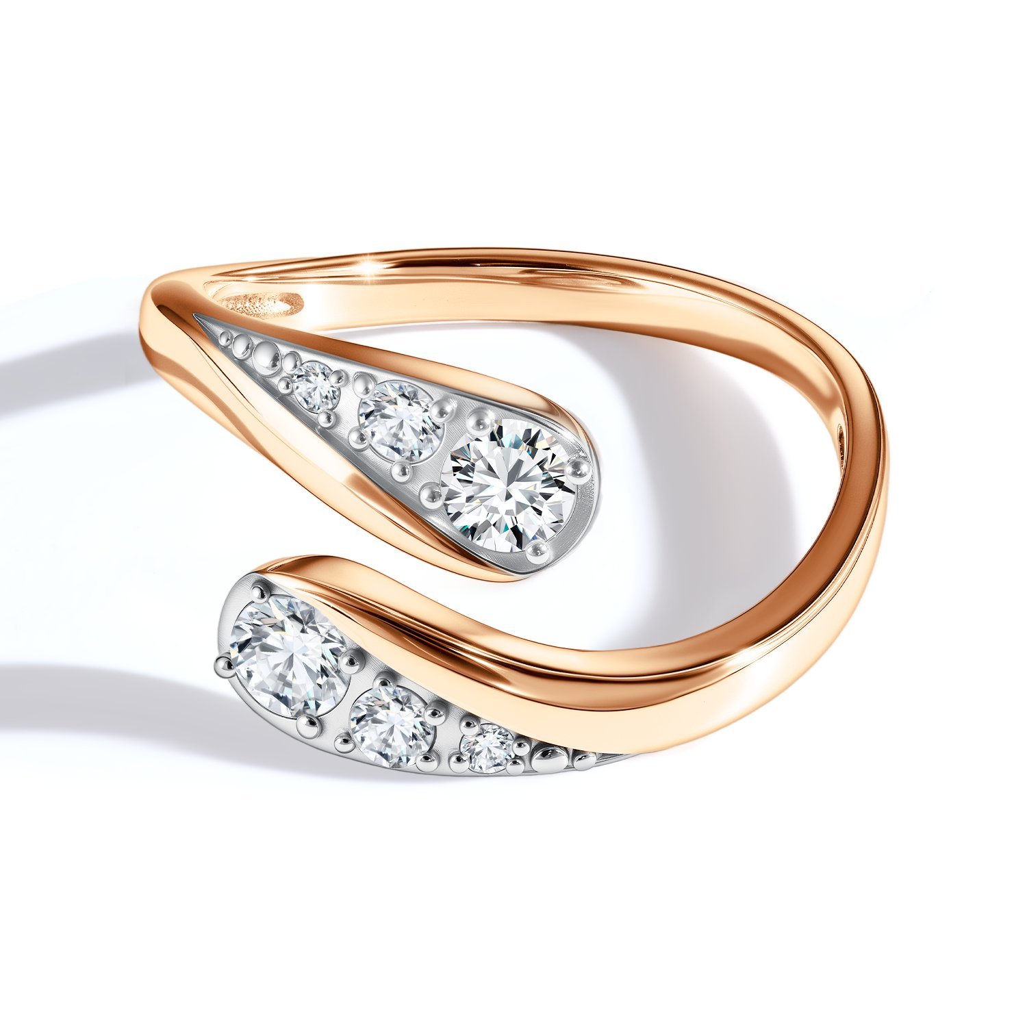 Золотое кольцо с фианитами