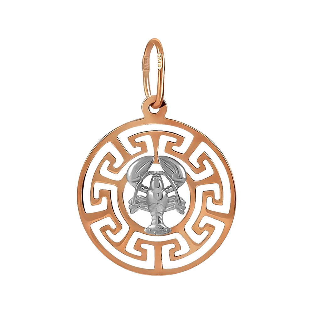 Золотая подвеска со знаком зодиака Рак