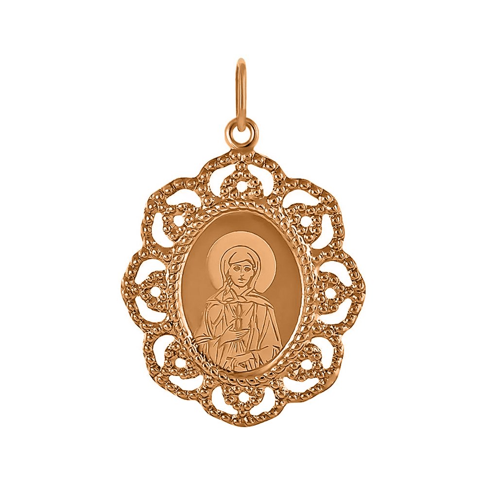 Золотая подвеска Икона Ксения Блаженная