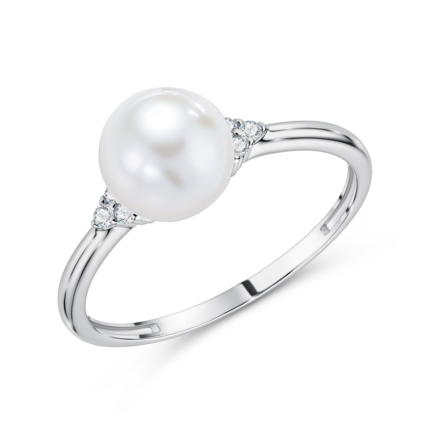 Фото «Золотое кольцо с жемчугом и фианитами»