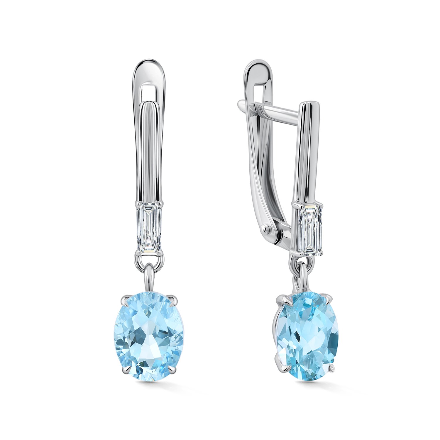 Фото «Золотые серьги с топазами Sky и фианитами»