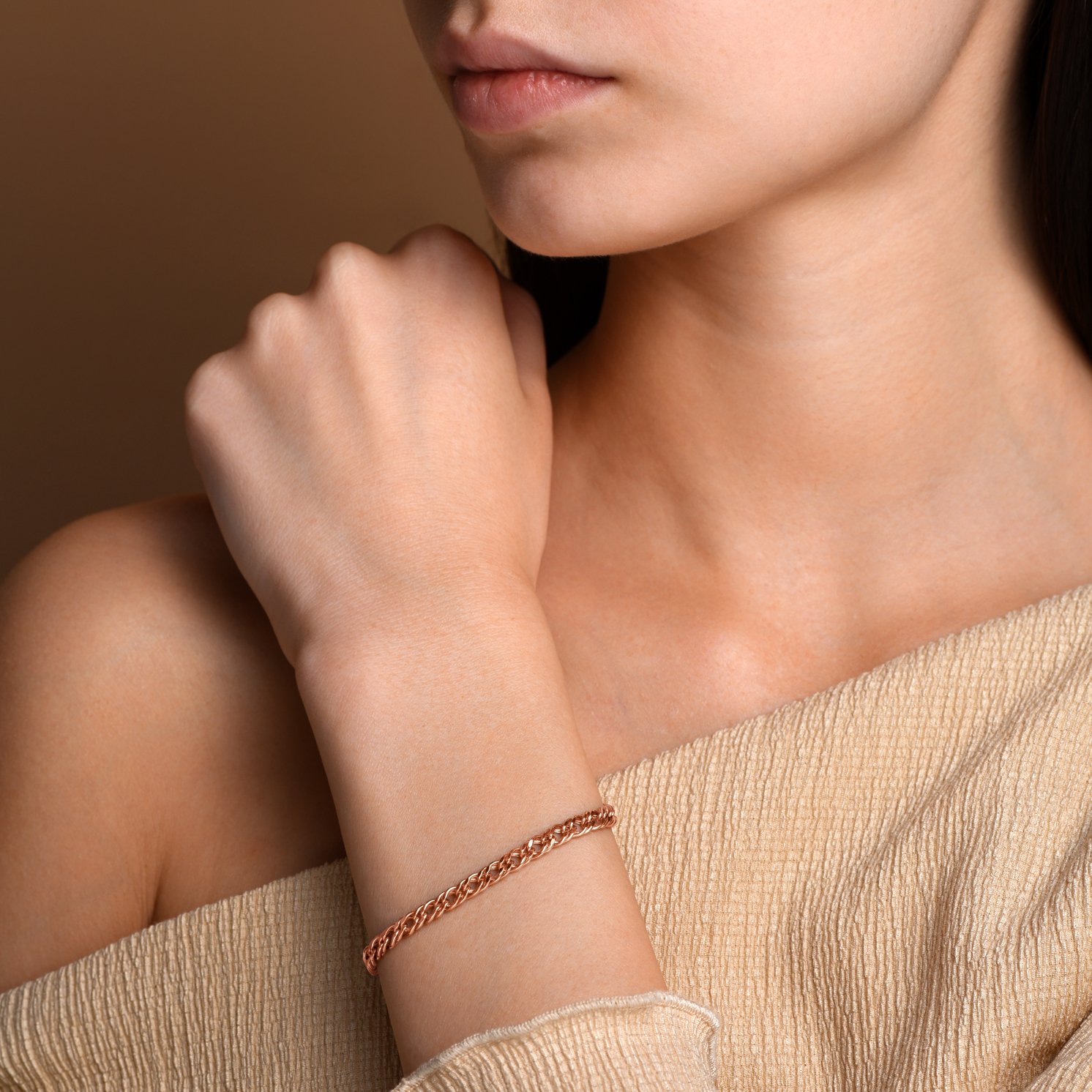 Золотой браслет облегченный