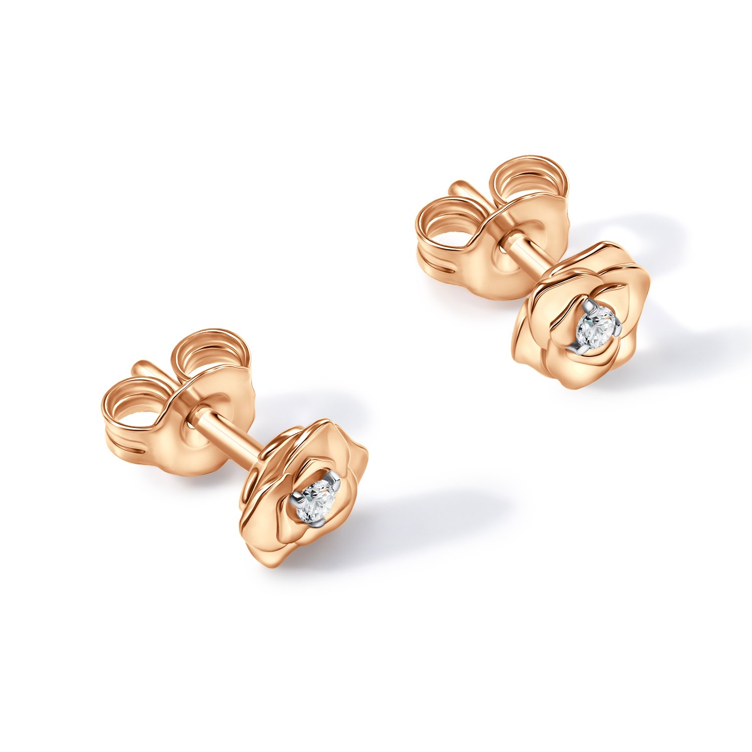 Золотые серьги с фианитами