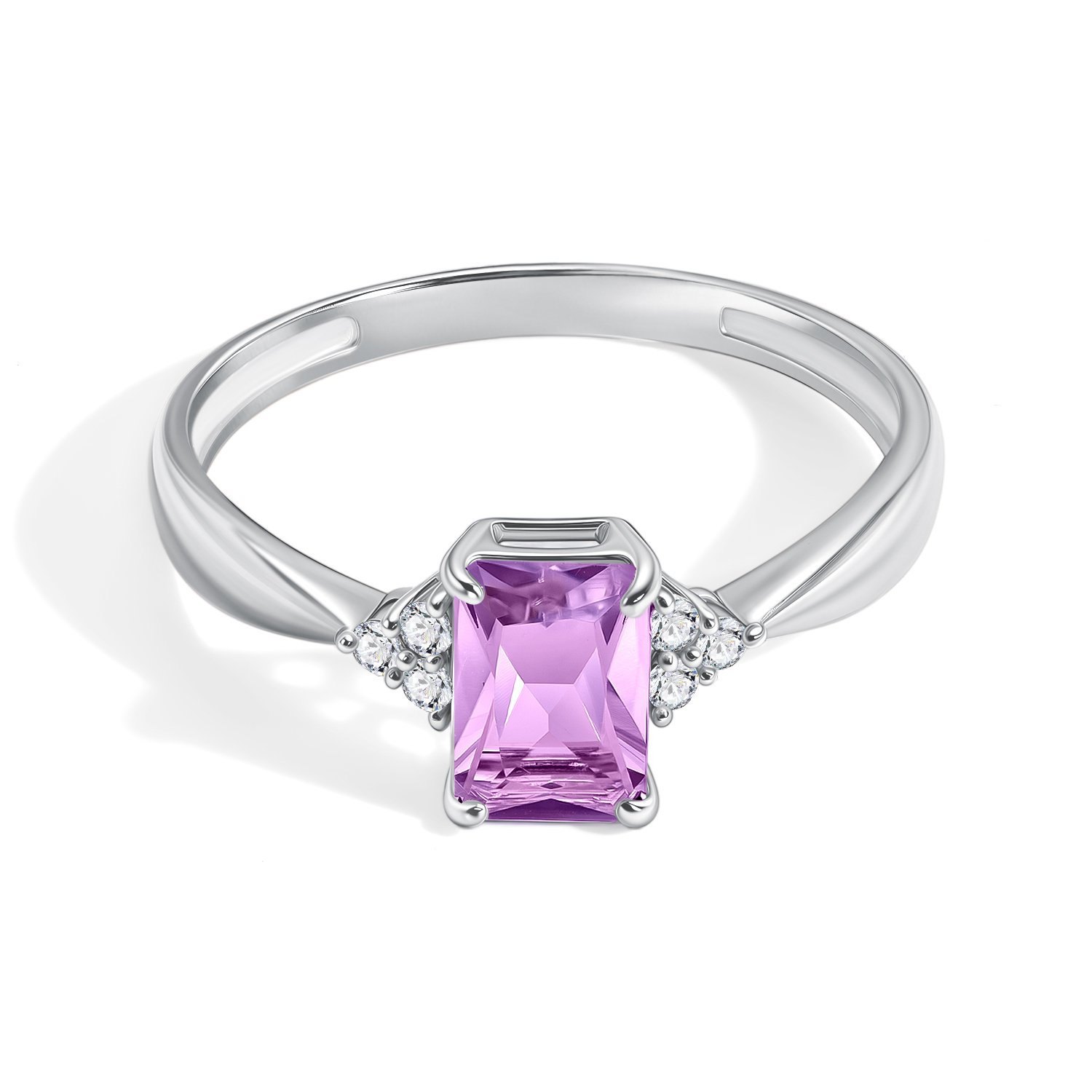 Золотое кольцо с аметистом и бриллиантами