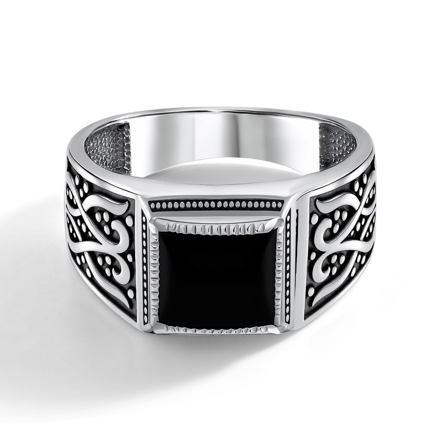 Серебряная печатка с ониксом