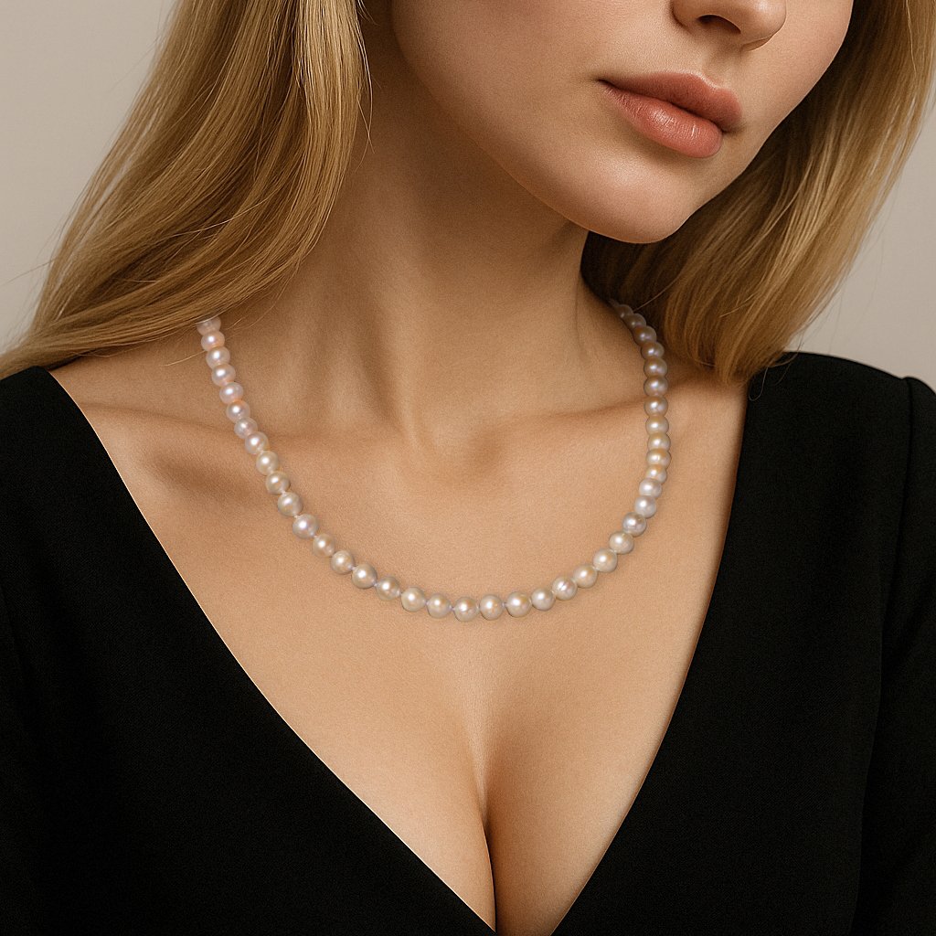 Бусы из жемчуга с золотым замком