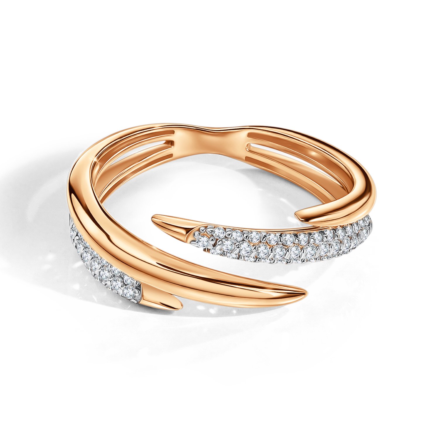 Золотое кольцо с фианитами