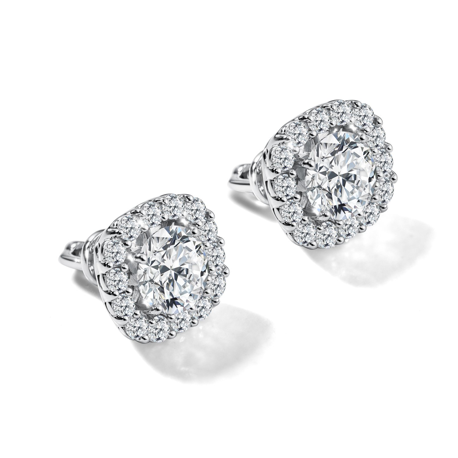 Золотые серьги с бриллиантами выращенными