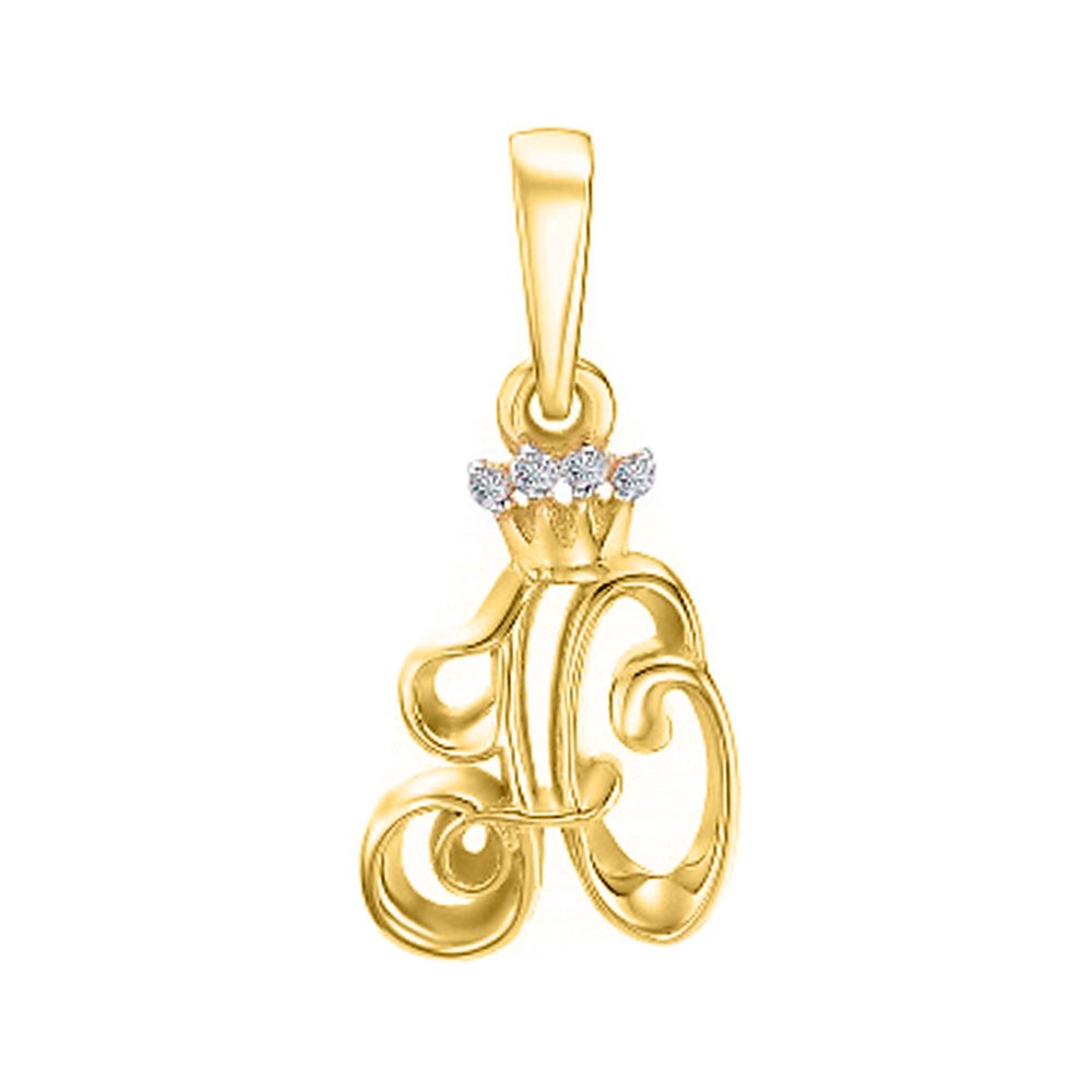 Золотая подвеска буква Ю с фианитами