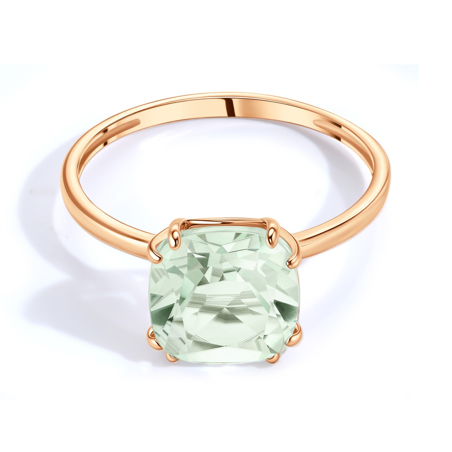 Золотое кольцо с празиолитом