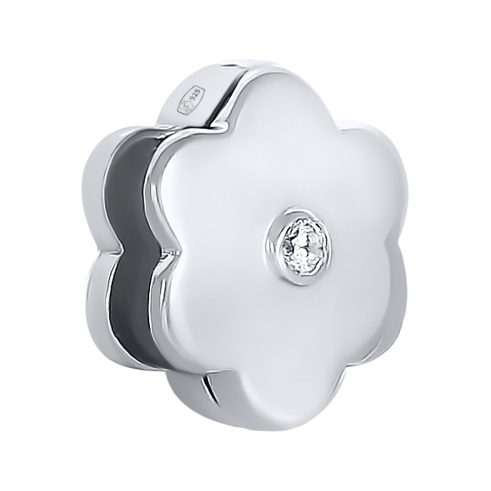 Подвеска-шарм TALANT Цветок из серебра с фианитом