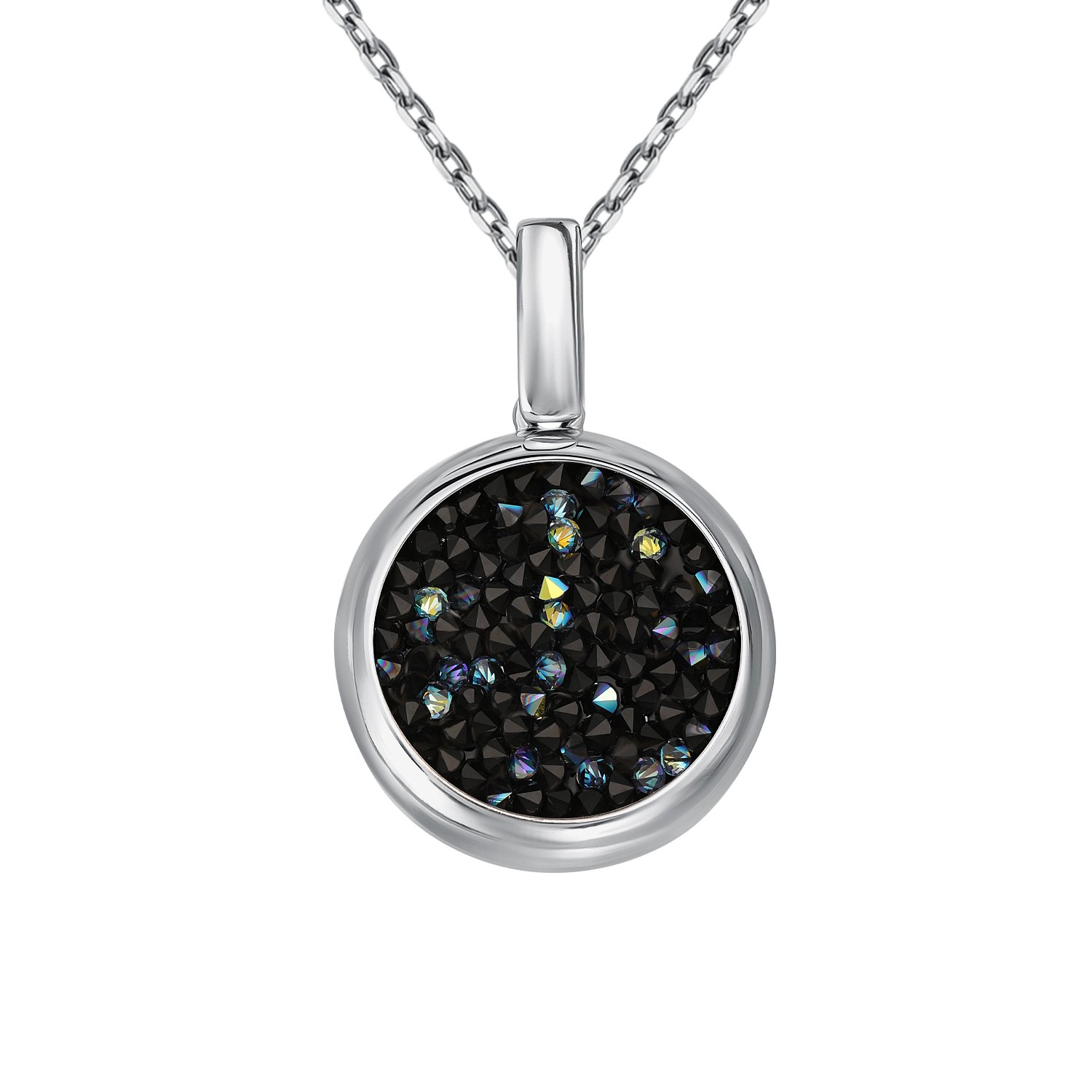 Серебряная подвеска с кристаллами и родированием