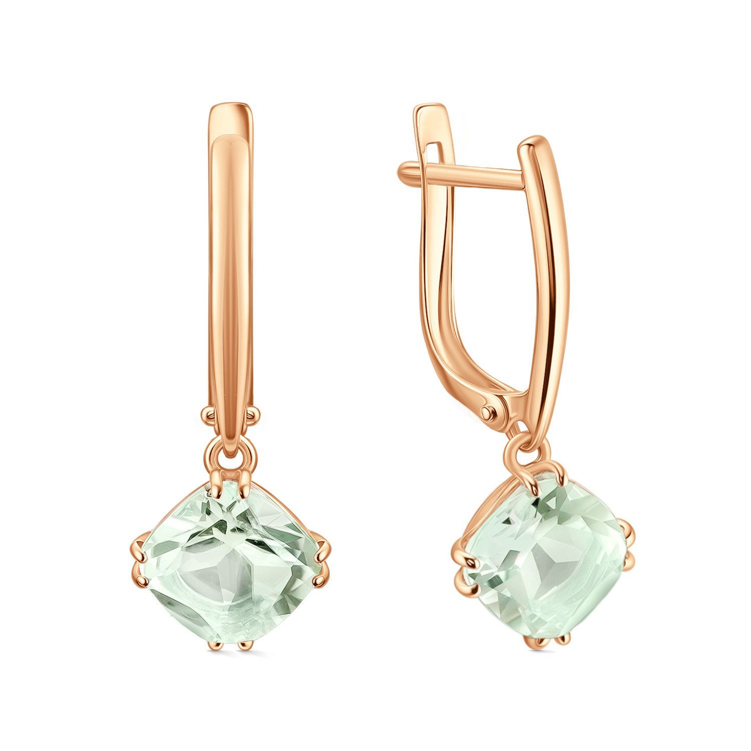 Фото «Золотые серьги с празиолитами»