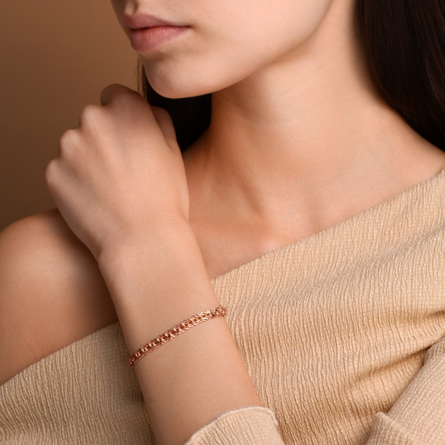 Золотой браслет облегченный