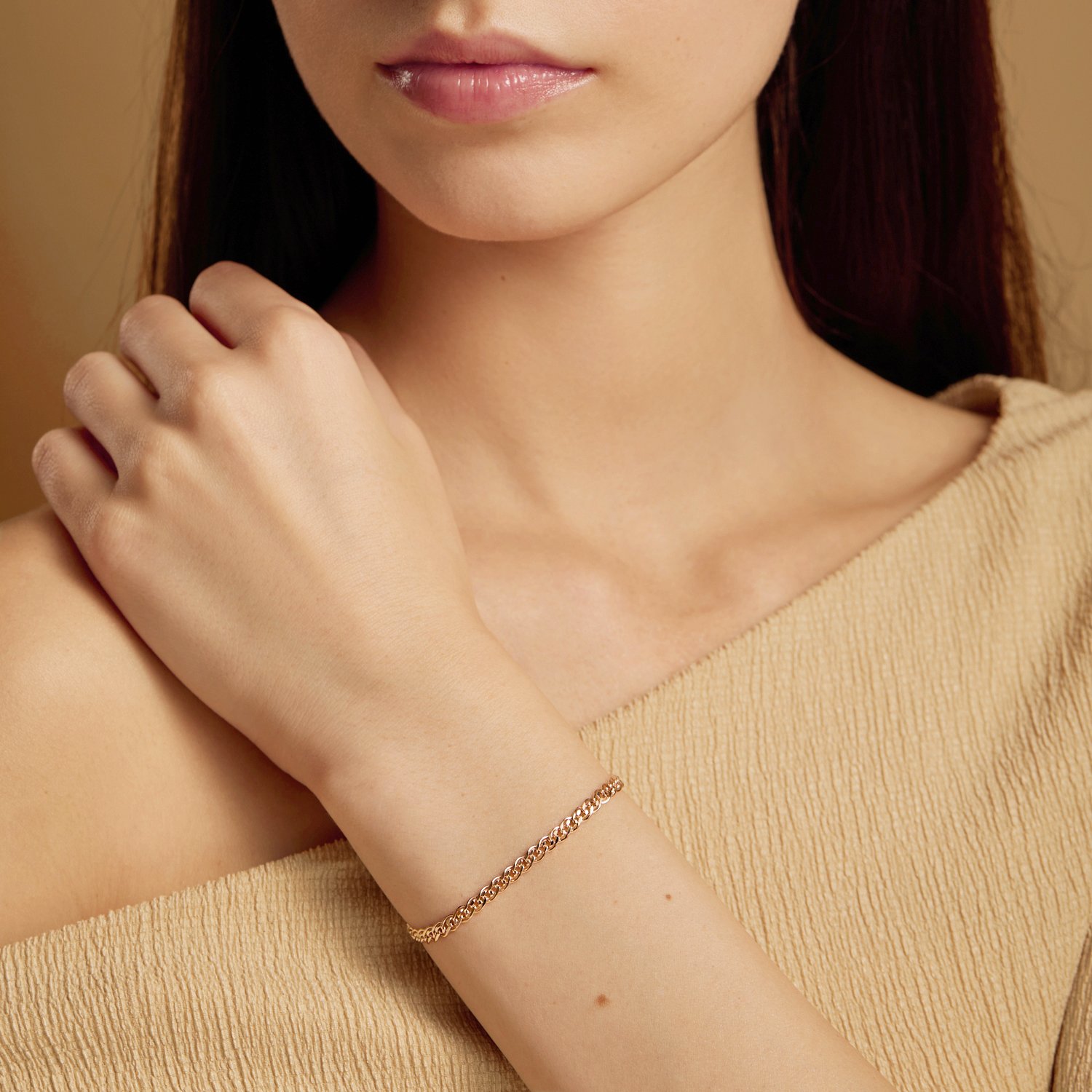 Золотой браслет облегченный