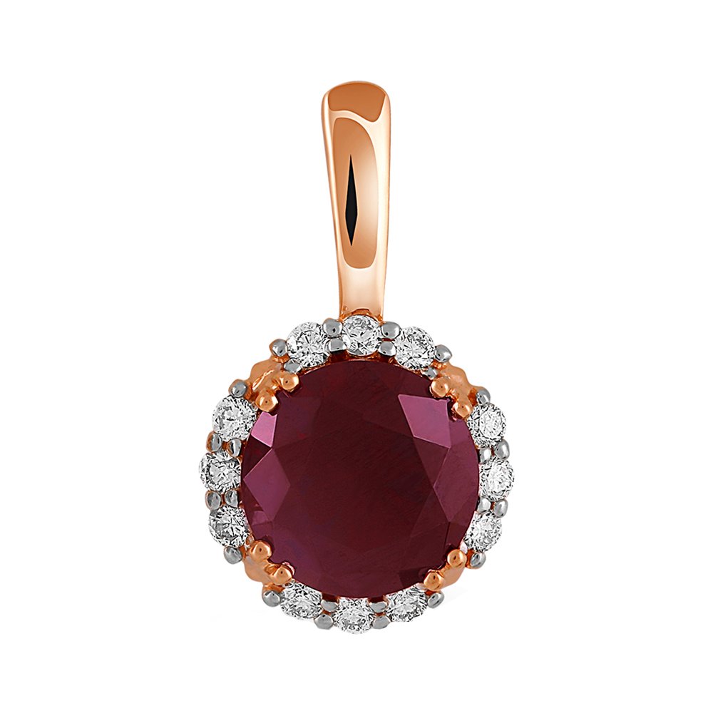 Золотая подвеска с гранатом и бриллиантами