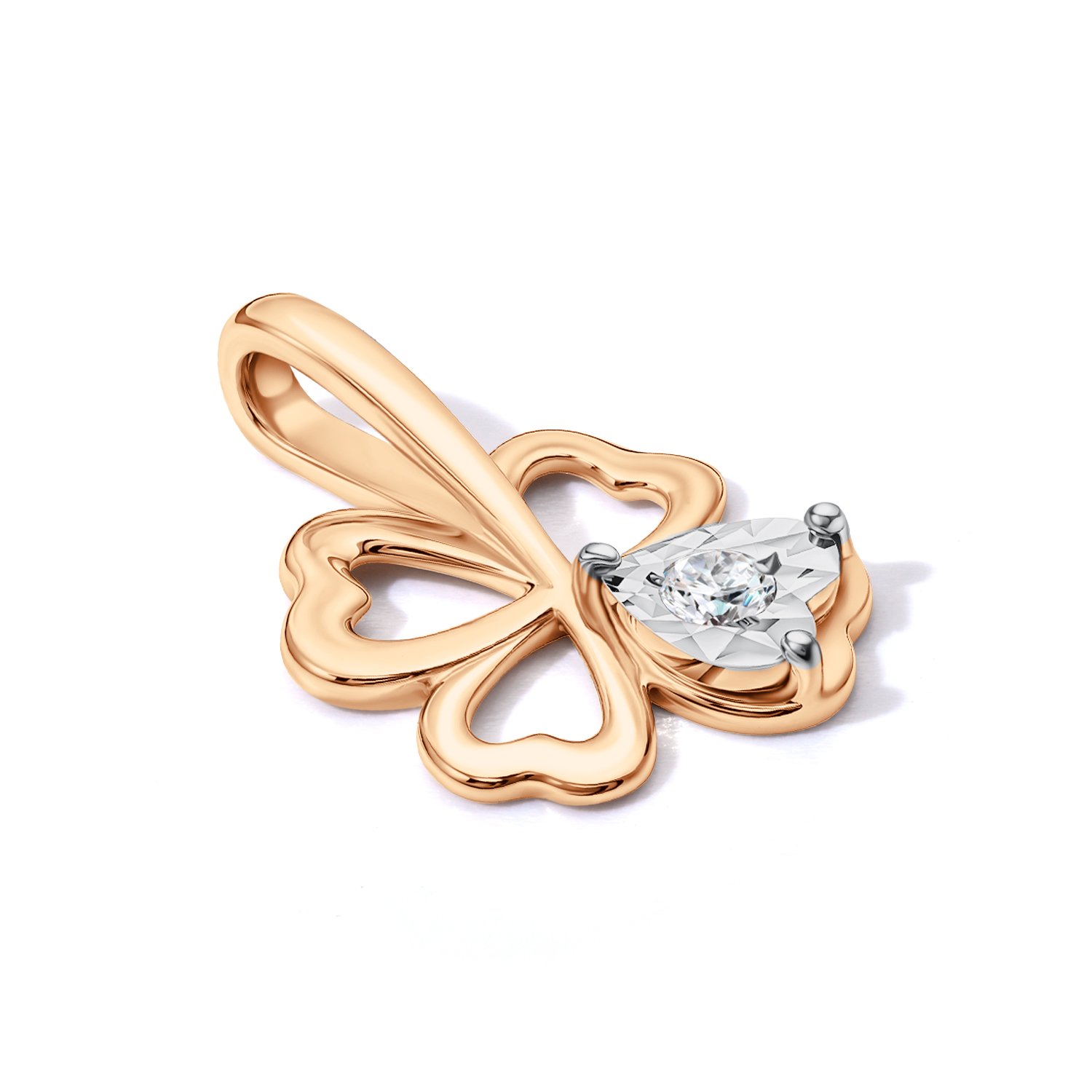 Золотая подвеска с бриллиантом