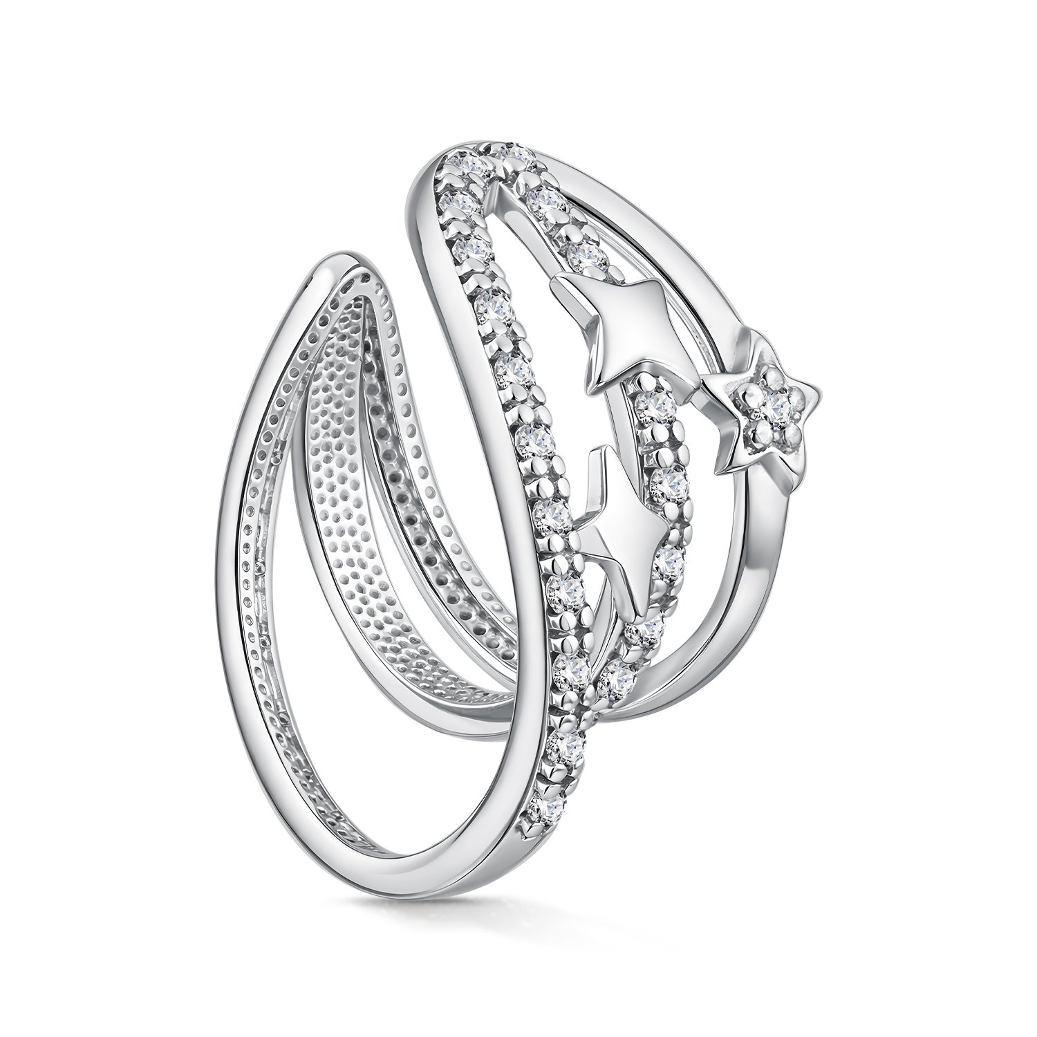 Серебряная серьга с фианитами