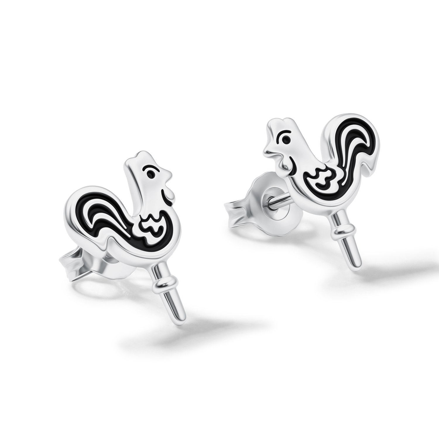 Серебряные серьги с лаком