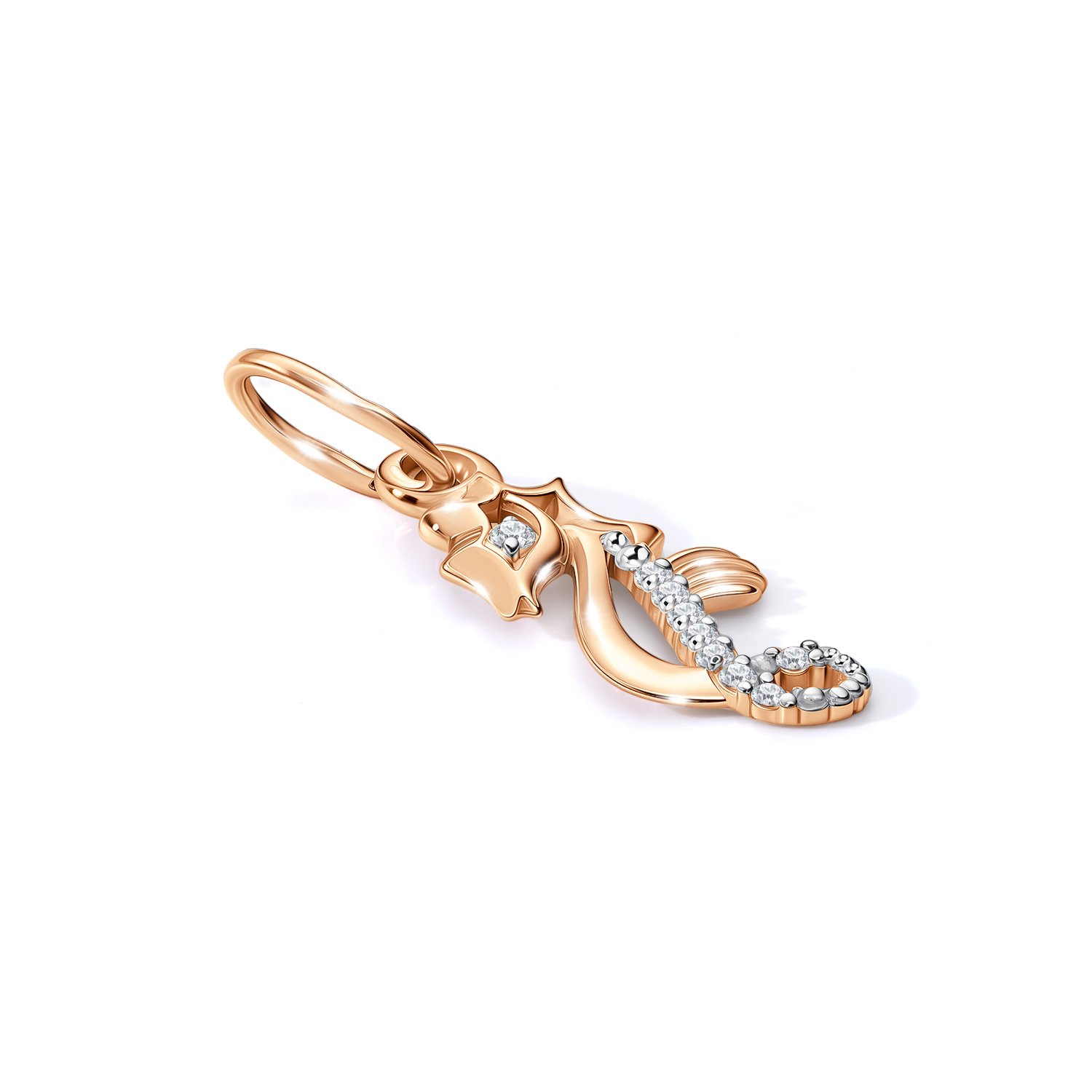 Золотая подвеска с фианитами