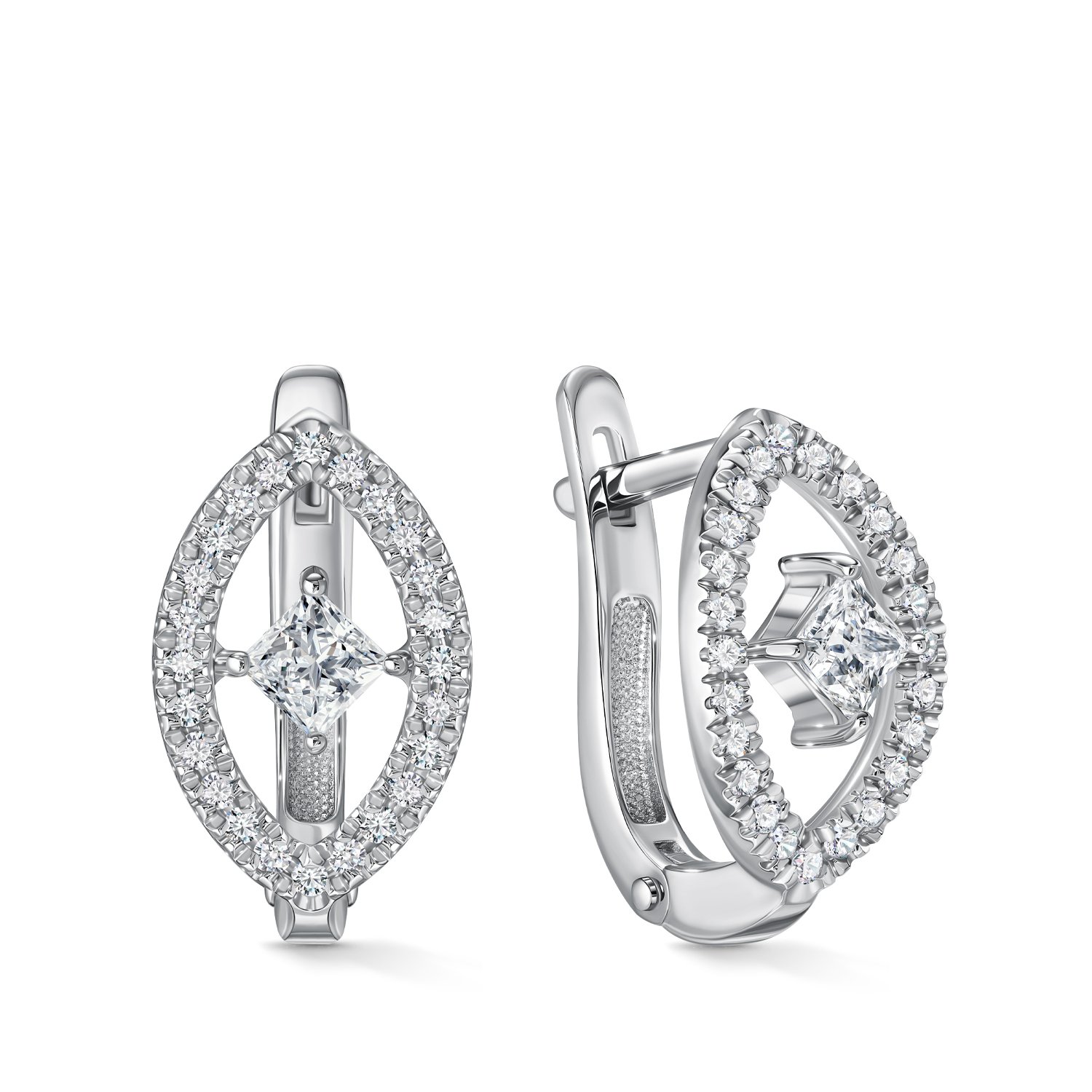 Фото «Серебряные серьги с бриллиантами выращенными»