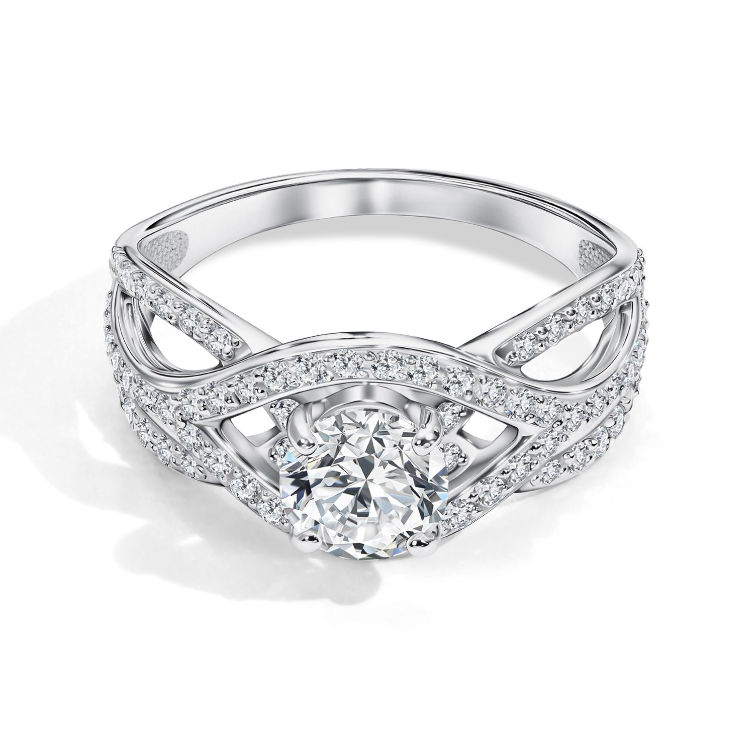 Золотое кольцо с бриллиантами выращенными