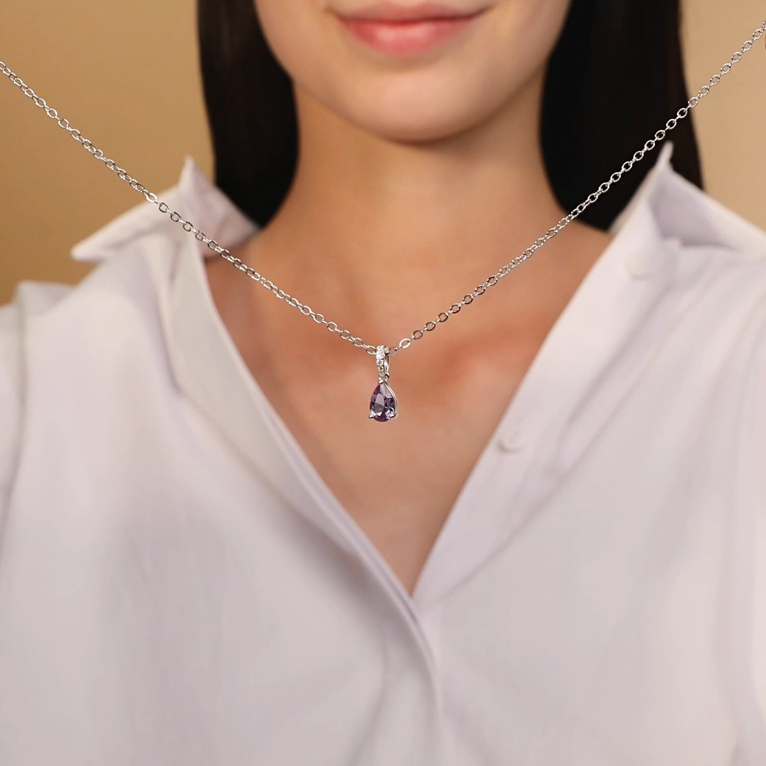 Серебряная подвеска с фианитами