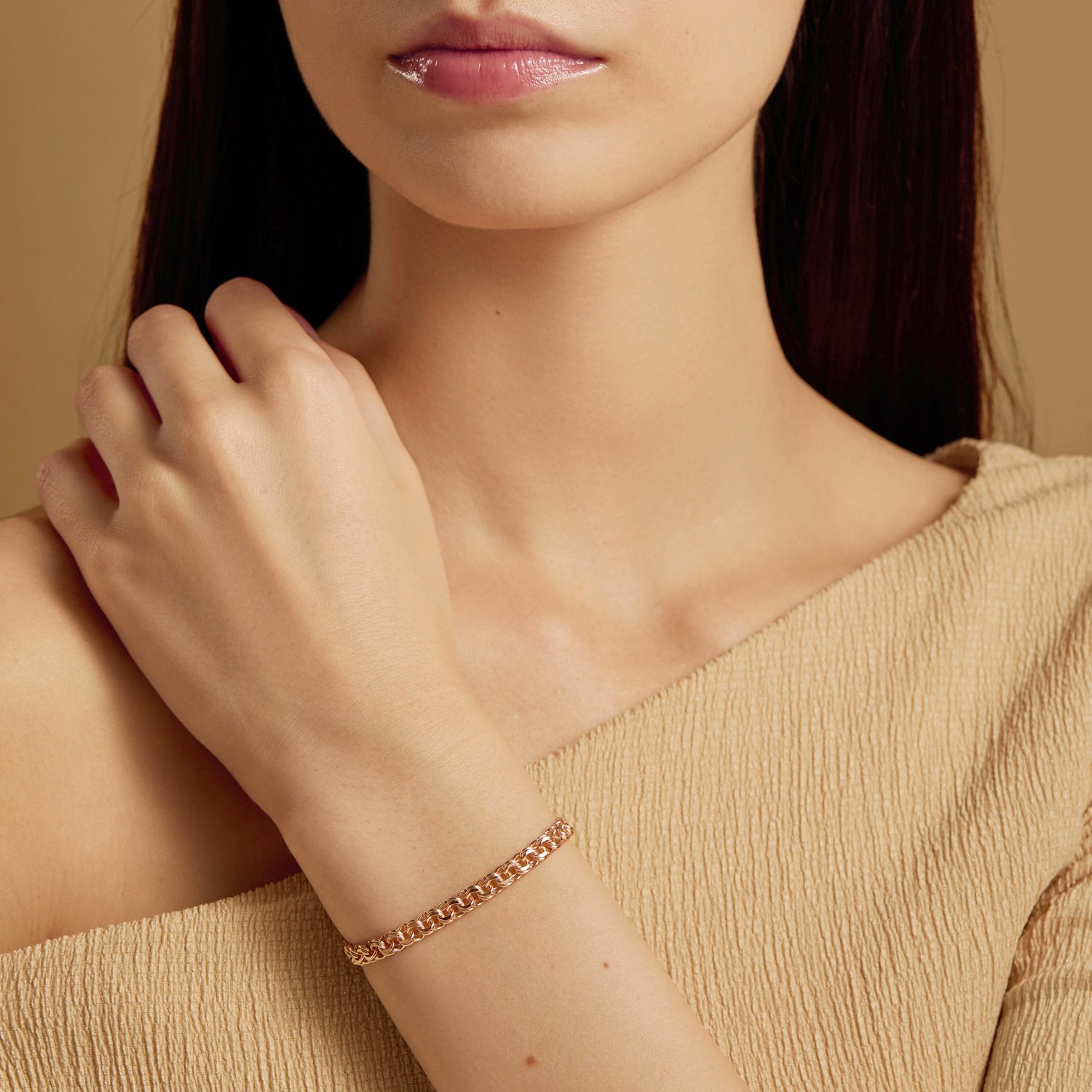 Золотой браслет облегченный