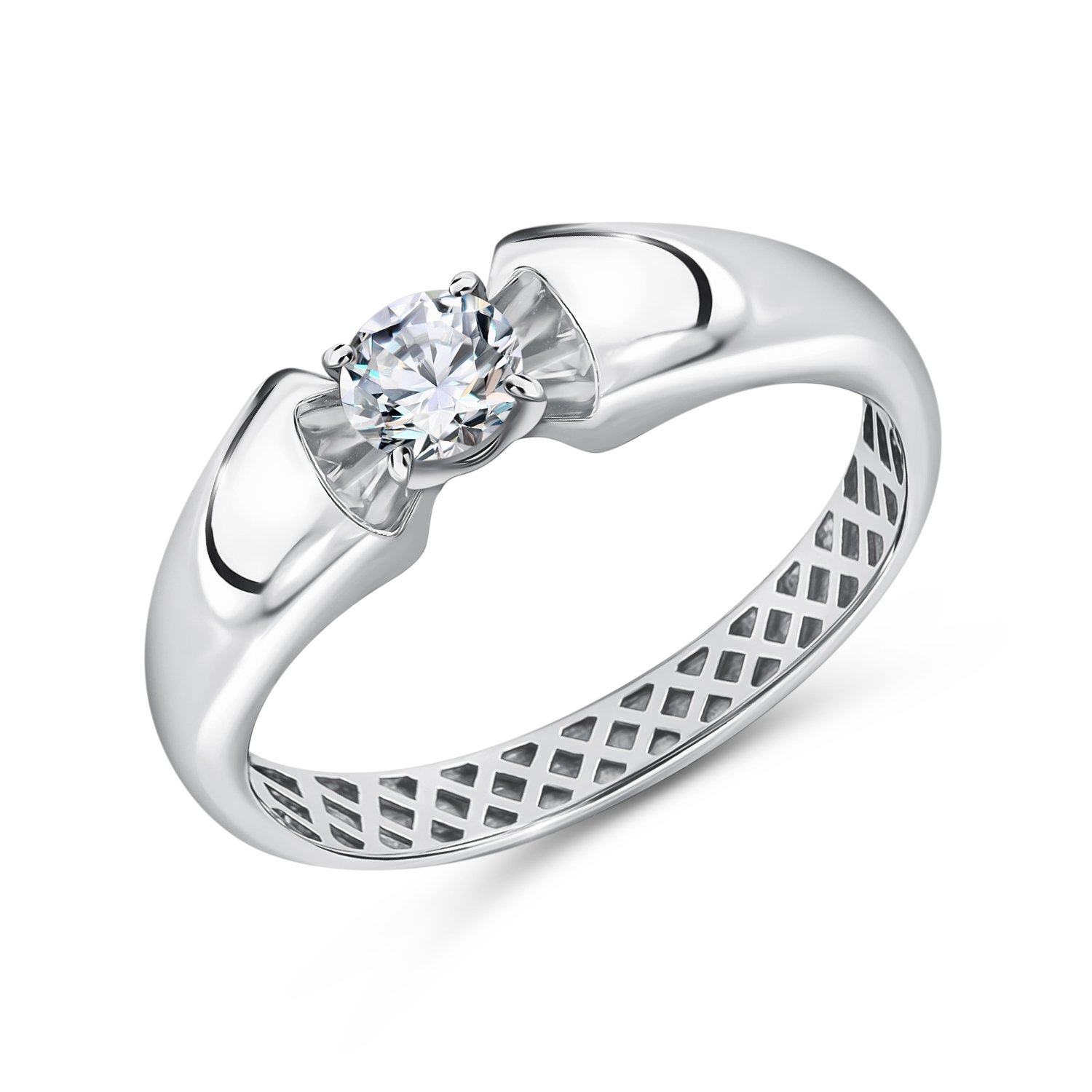 Фото «Золотое кольцо с бриллиантом выращенным»