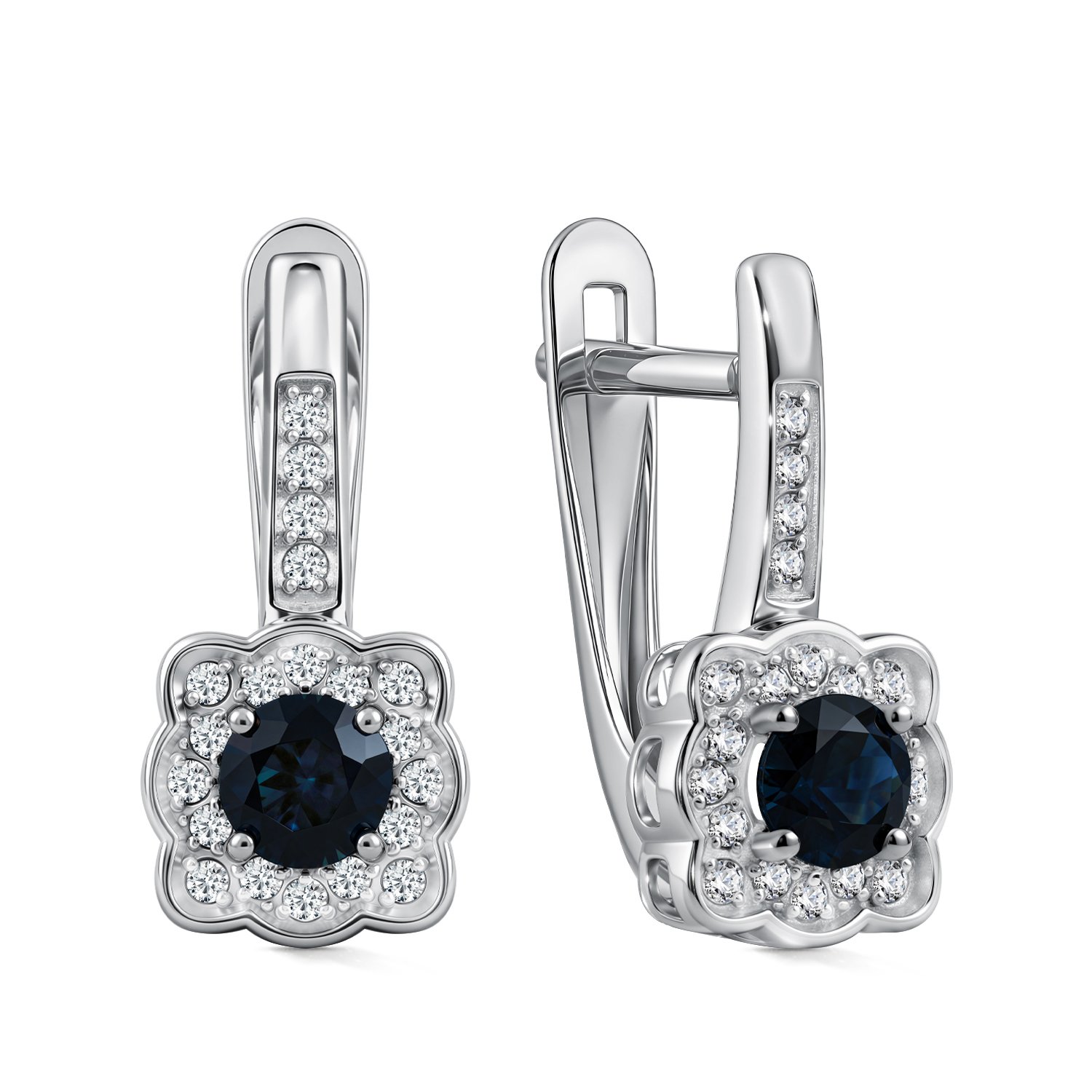 Фото «Золотые серьги с сапфирами и бриллиантами»