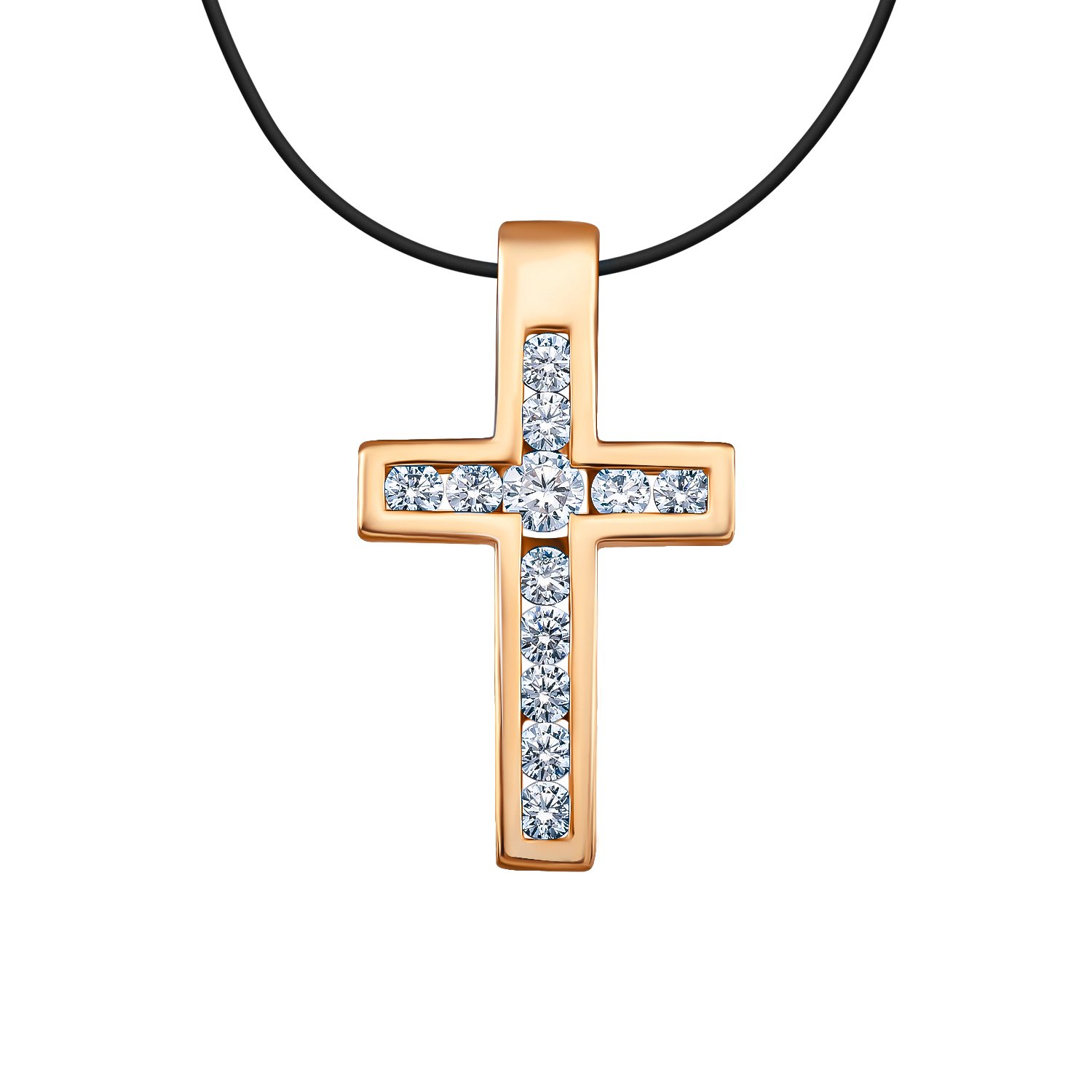 Золотая подвеска с фианитами