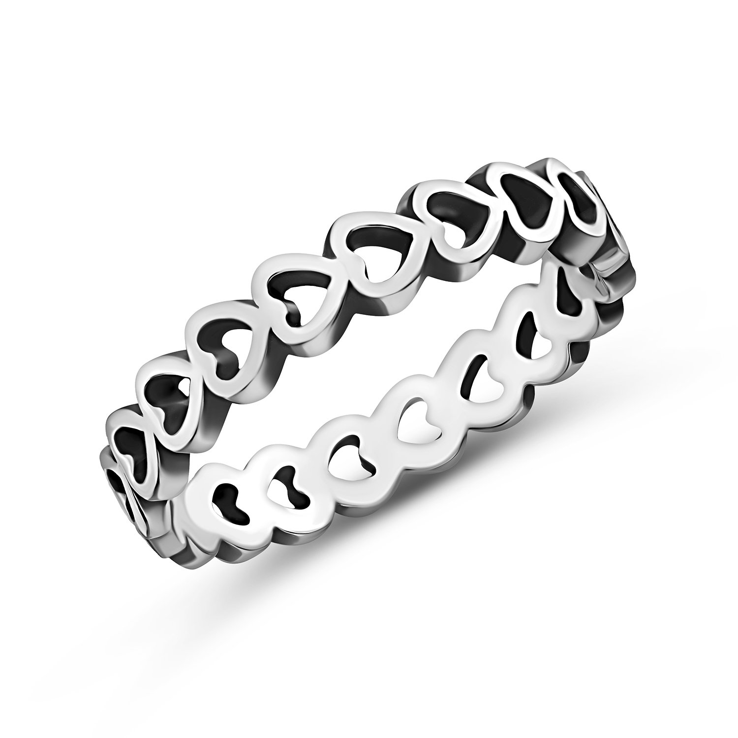 Кольцо Сердце из серебра