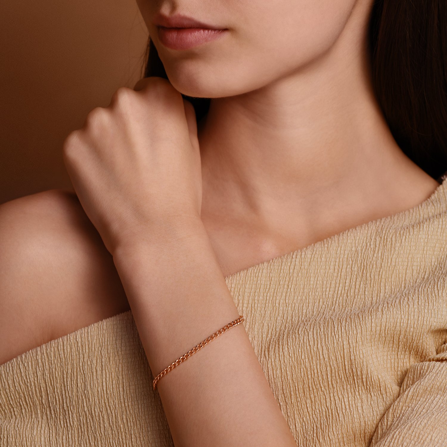 Золотой браслет облегченный