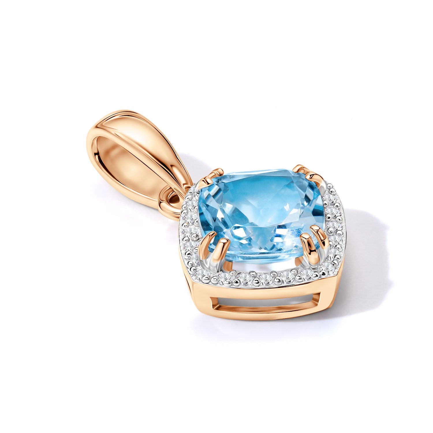 Золотая подвеска с топазом и бриллиантами